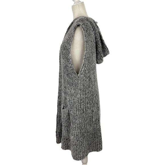 Mia & Tess Sleeveless Longline Open Hoody Cardigan Vest Sweater in Brushed Yarn - Picture 8 of 11